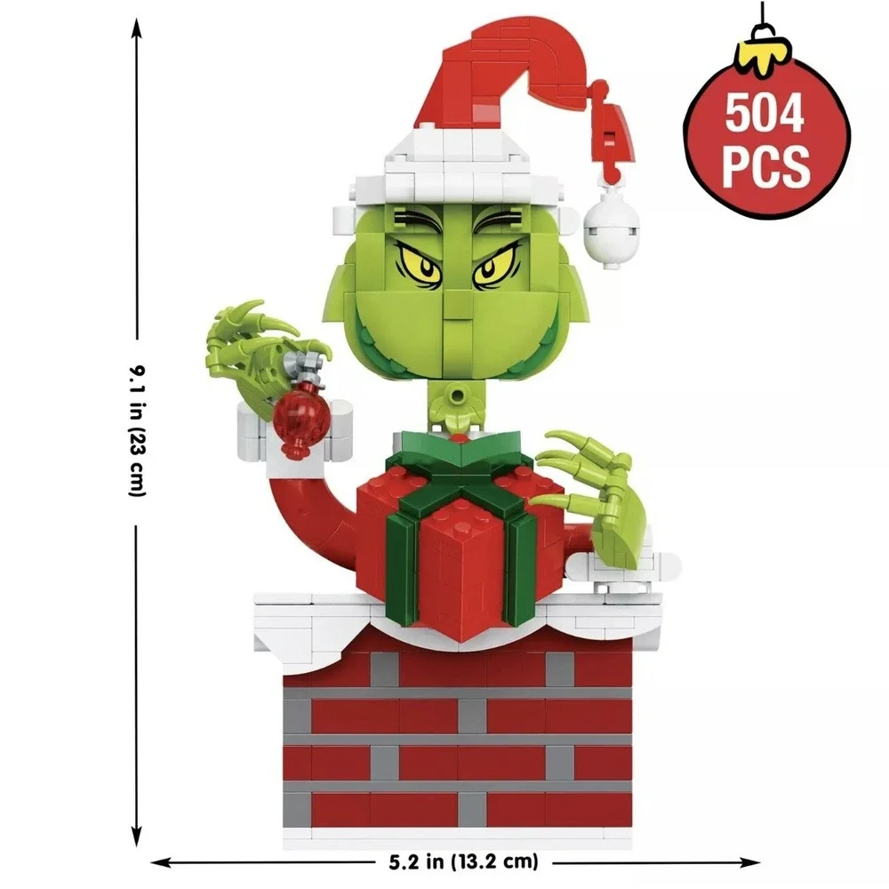 The Chimney Grinch Building Kit 504-Plastic Pcs Set CHRISTMAS Brick Building Set